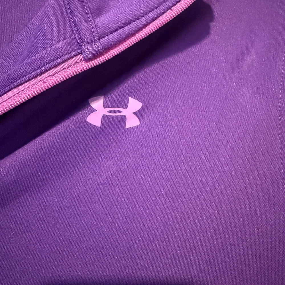 Under Armour Purple HeatGear 1/4 Zip Pullover Top XL - Picture 2 of 8
